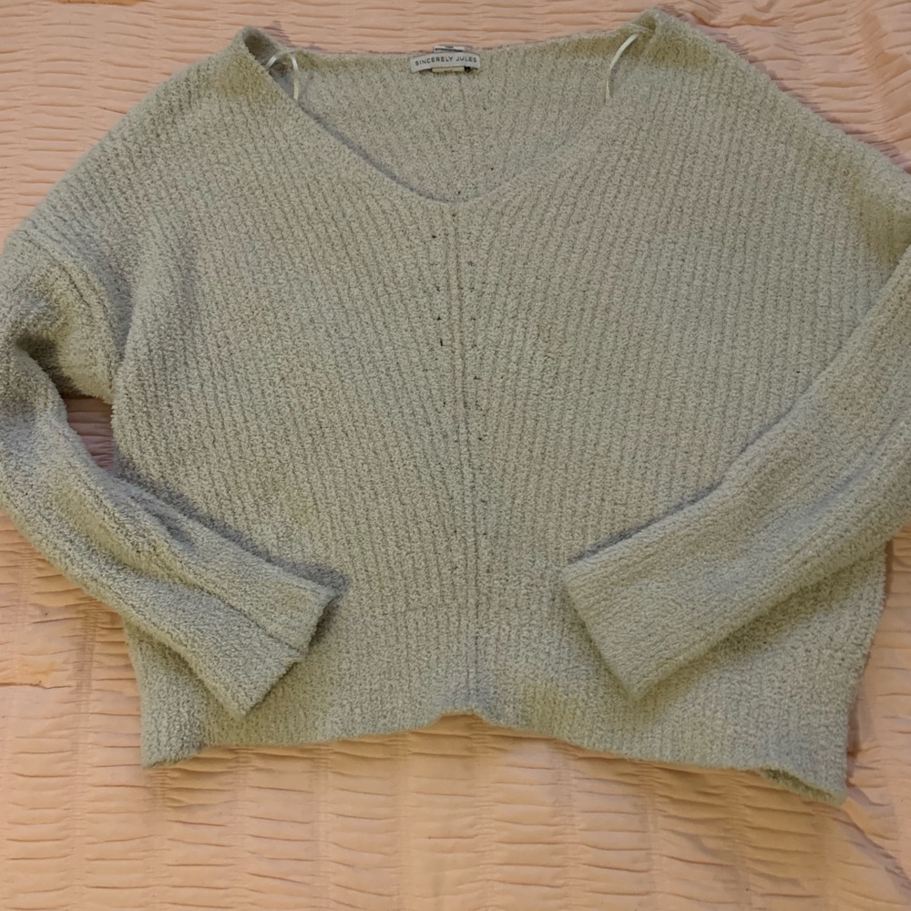 Grey /cream blouse